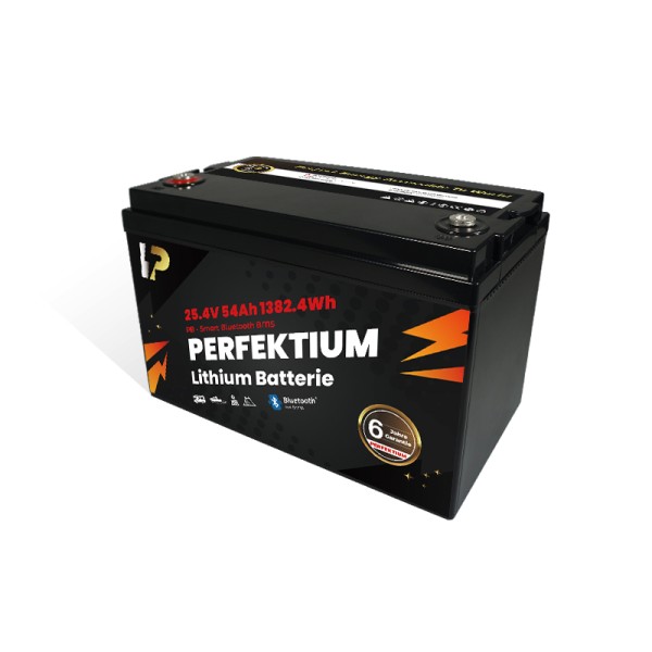 Perfektium PB SERIES Lithium Batterie LiFePO4 25.6V 54Ah Smart BMS mit Bluetooth